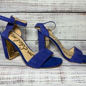 Elegant Blue Suede Women's Heels